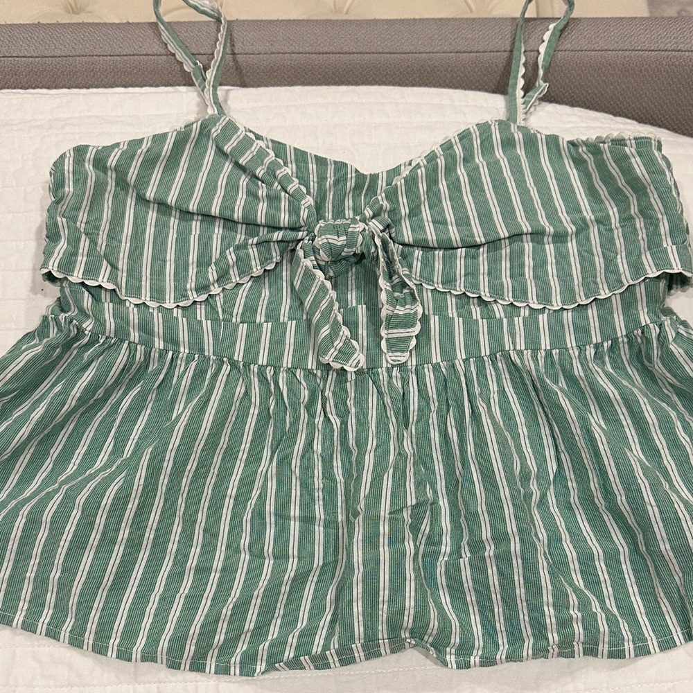 Old Navy Green Striped Women's Top